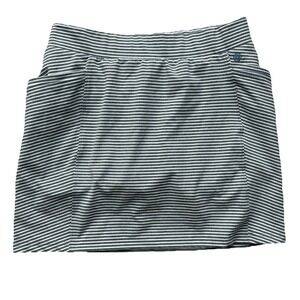 T Talbots Skort Grey Striped Athletic Golf Pickleball Tennis Pockets Sz Mp